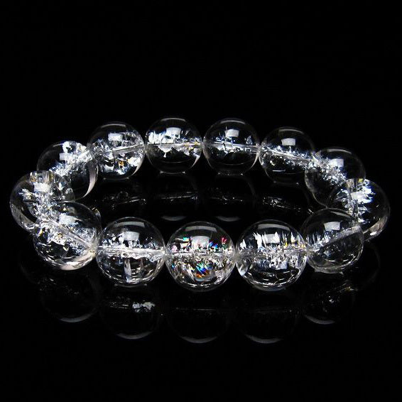 アイリスクォーツ 水晶 ブレスレット 18mm [送料無料] 一点物 111-20245