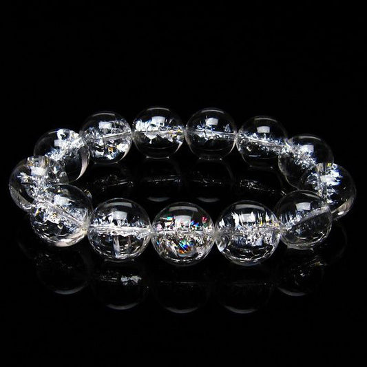 アイリスクォーツ 水晶 ブレスレット 18mm [送料無料] 一点物 111-20245