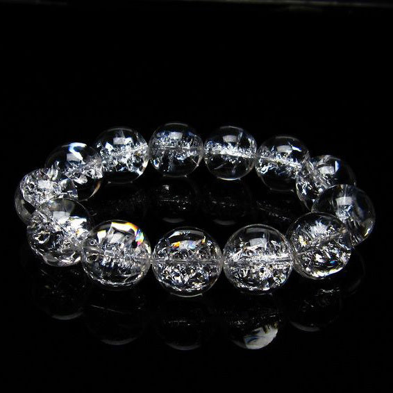 アイリスクォーツ 水晶 ブレスレット 18mm [送料無料] 一点物 111-20247