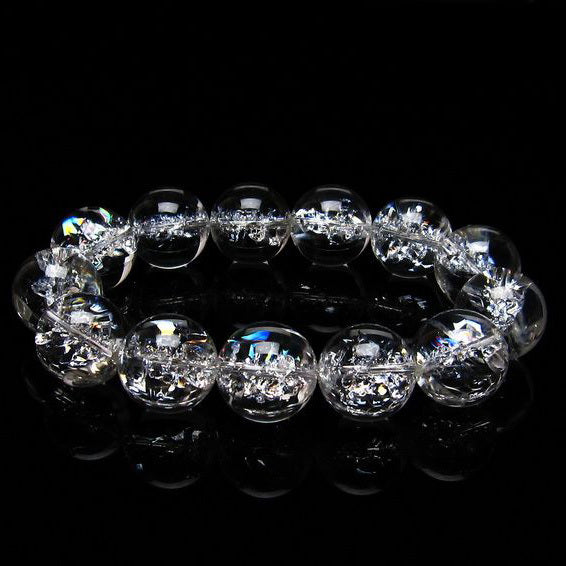 アイリスクォーツ 水晶 ブレスレット 18mm [送料無料] 一点物 111-20248