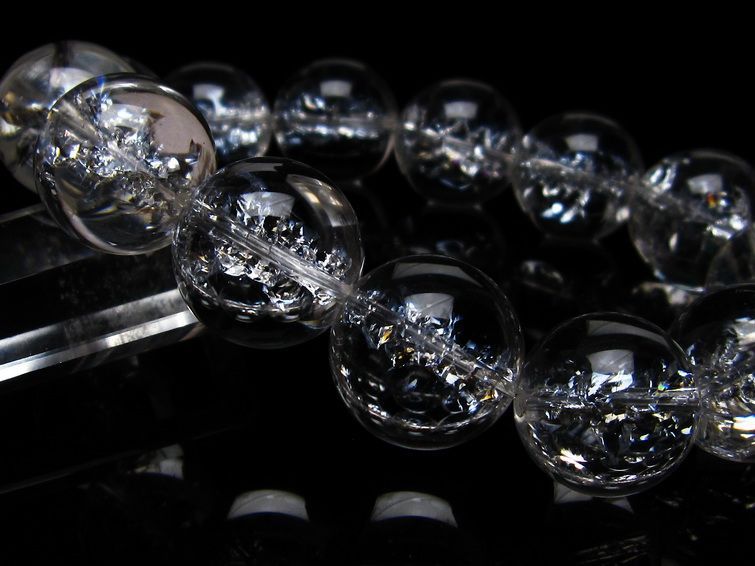 アイリスクォーツ 水晶 ブレスレット 18mm  一点物 111-20249