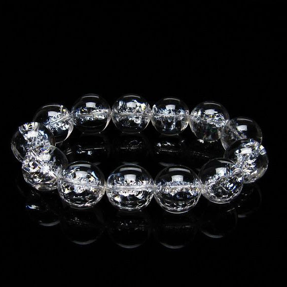 アイリスクォーツ 水晶 ブレスレット 18mm [送料無料] 一点物 111-20249