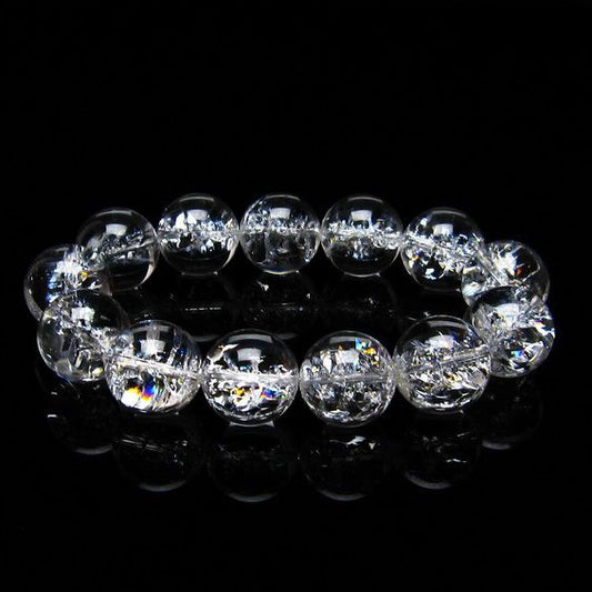 アイリスクォーツ 水晶 ブレスレット 18mm [送料無料] 一点物 111-20250