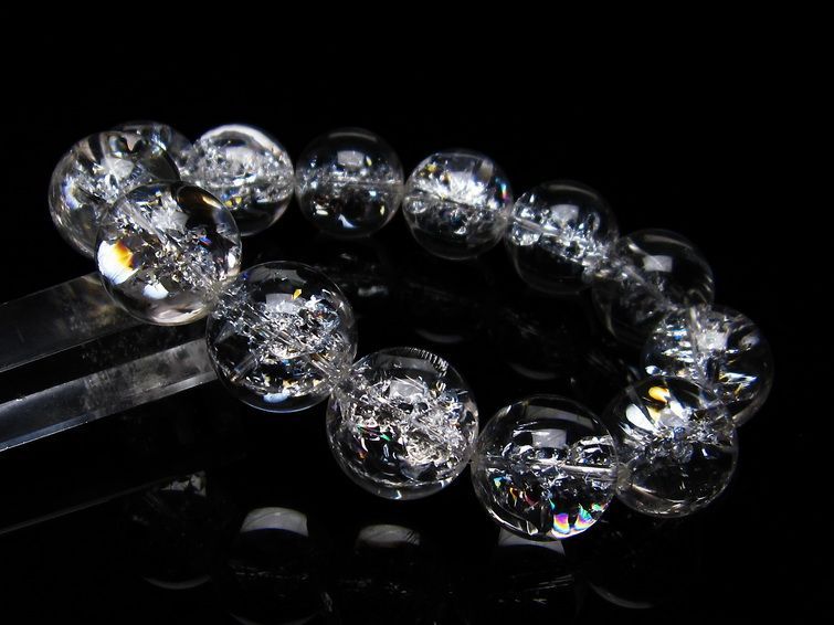 アイリスクォーツ 水晶 ブレスレット 18mm  一点物 111-20252
