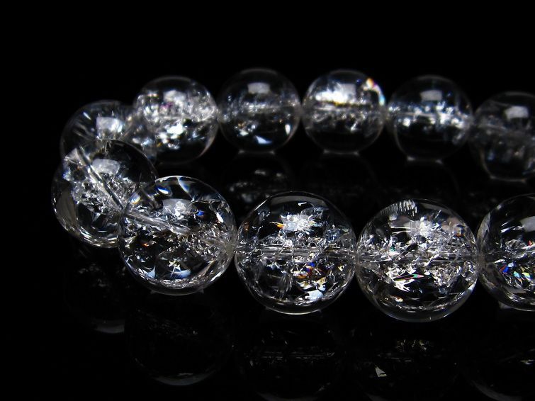 アイリスクォーツ 水晶 ブレスレット 18mm  一点物 111-20252