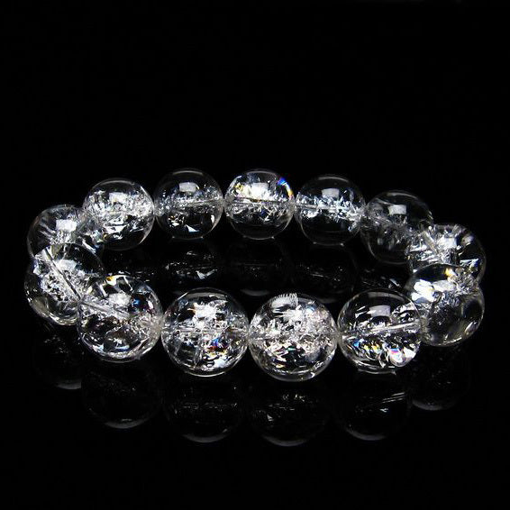 アイリスクォーツ 水晶 ブレスレット 18mm [送料無料] 一点物 111-20252
