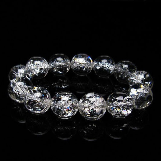 アイリスクォーツ 水晶 ブレスレット 18mm [送料無料] 一点物 111-20252