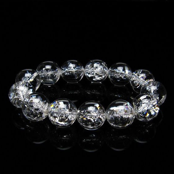 アイリスクォーツ 水晶 ブレスレット 18mm [送料無料] 一点物 111-20254