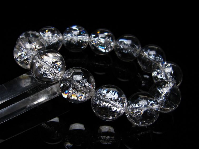 アイリスクォーツ 水晶 ブレスレット 18mm  一点物 111-20256