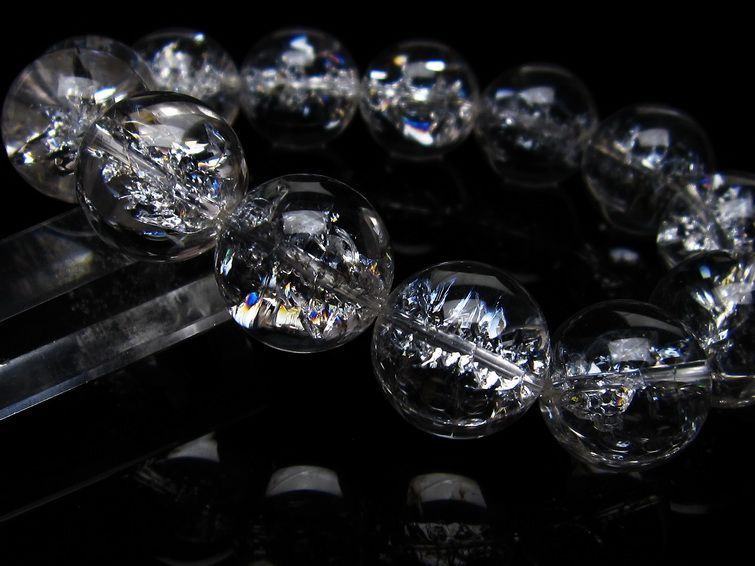 アイリスクォーツ 水晶 ブレスレット 18mm  一点物 111-20256