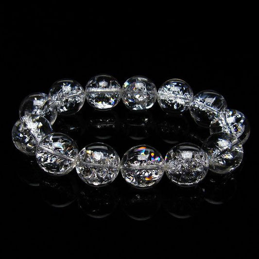 アイリスクォーツ 水晶 ブレスレット 18mm [送料無料] 一点物 111-20257