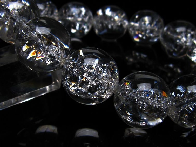 アイリスクォーツ 水晶 ブレスレット 18mm  一点物 111-20258