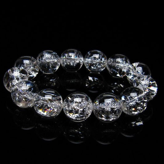 アイリスクォーツ 水晶 ブレスレット 18mm [送料無料] 一点物 111-20258