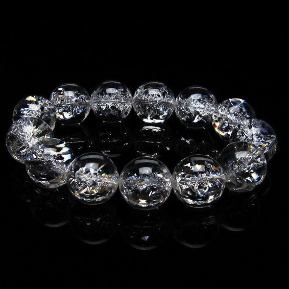 アイリスクォーツ 水晶 ブレスレット 18mm [送料無料] 一点物 111-20261