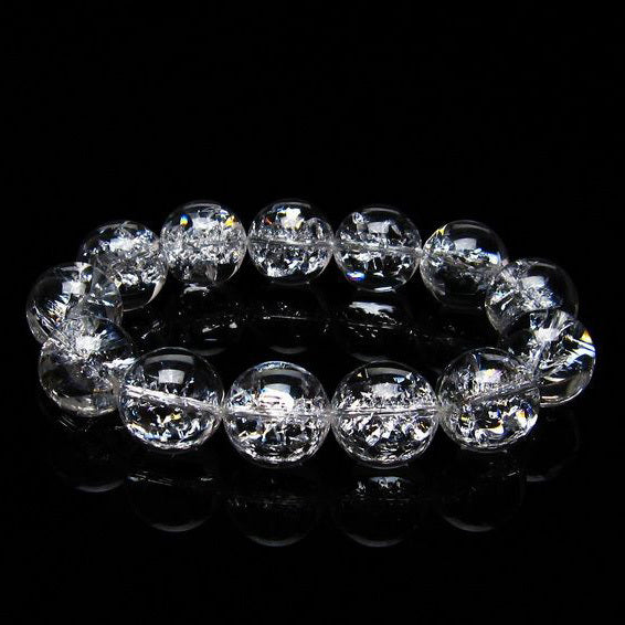 アイリスクォーツ 水晶 ブレスレット 18mm [送料無料] 一点物 111-20263