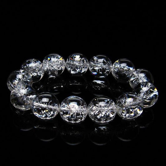 アイリスクォーツ 水晶 ブレスレット 18mm [送料無料] 一点物 111-20263