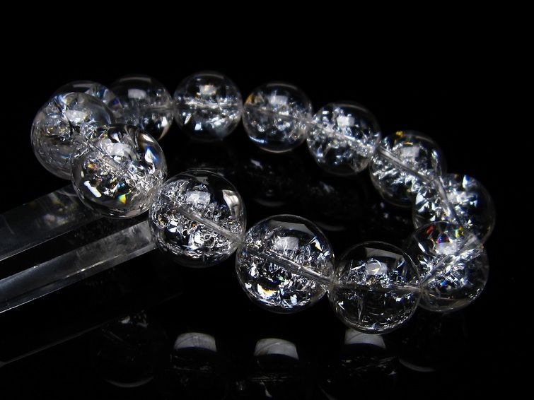 アイリスクォーツ 水晶 ブレスレット 18mm  一点物 111-20264
