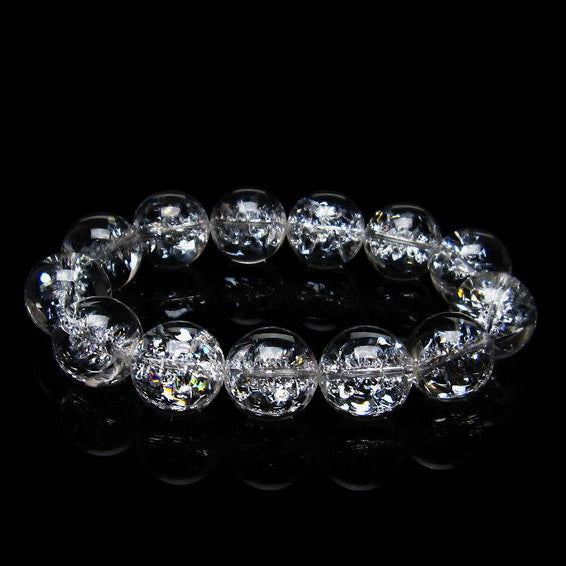 アイリスクォーツ 水晶 ブレスレット 18mm [送料無料] 一点物 111-20264