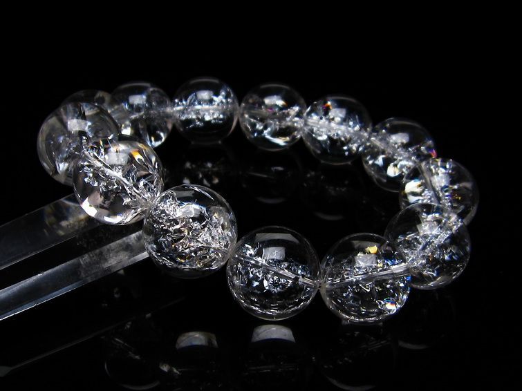 アイリスクォーツ 水晶 ブレスレット 18mm  一点物 111-20265