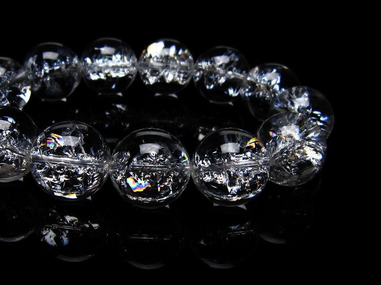 アイリスクォーツ 水晶 ブレスレット 18mm  一点物 111-20266