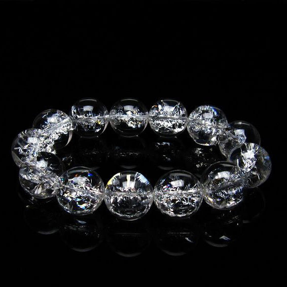 アイリスクォーツ 水晶 ブレスレット 18mm [送料無料] 一点物 111-20266