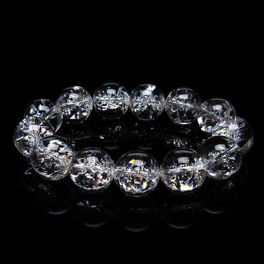 アイリスクォーツ 水晶 ブレスレット 18mm [送料無料] 一点物 111-20267