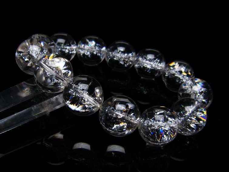 アイリスクォーツ 水晶 ブレスレット 18mm  一点物 111-20271