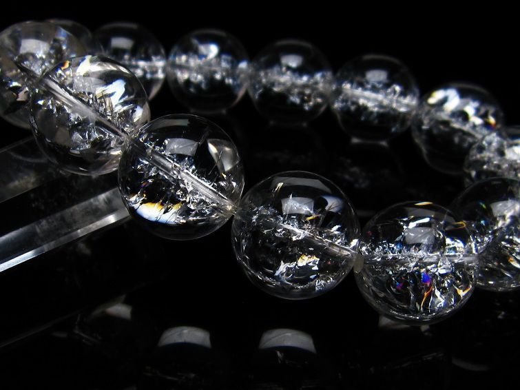 アイリスクォーツ 水晶 ブレスレット 18mm  一点物 111-20271