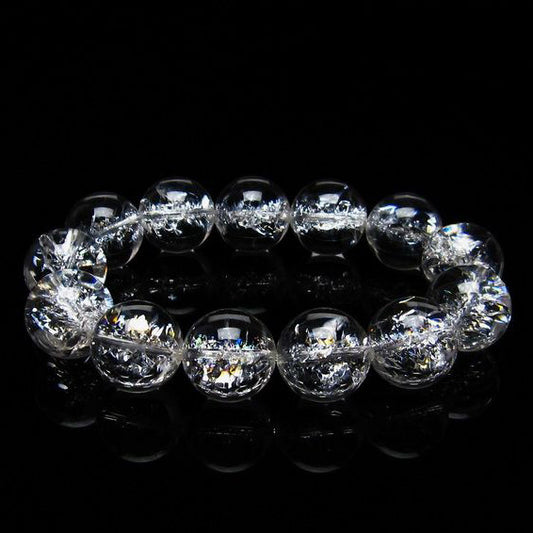 アイリスクォーツ 水晶 ブレスレット 18mm [送料無料] 一点物 111-20271