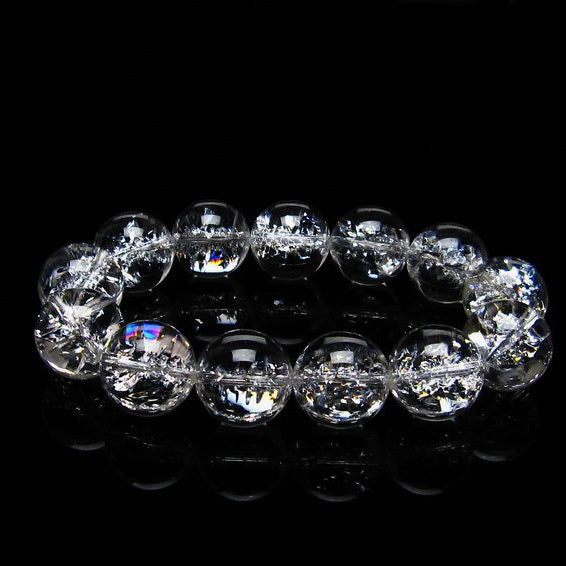 アイリスクォーツ 水晶 ブレスレット 18mm [送料無料] 一点物 111-20273