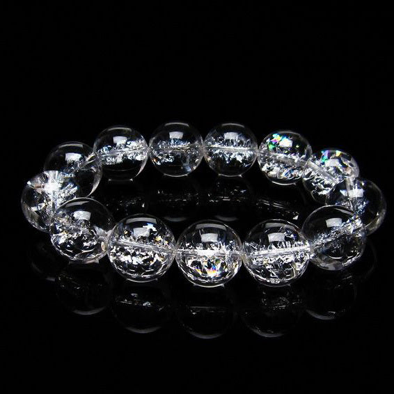 アイリスクォーツ 水晶 ブレスレット 18mm [送料無料] 一点物 111-20274