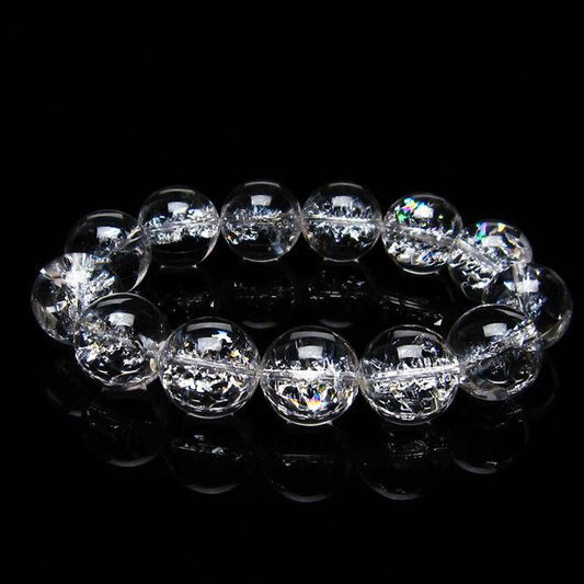 アイリスクォーツ 水晶 ブレスレット 18mm [送料無料] 一点物 111-20274