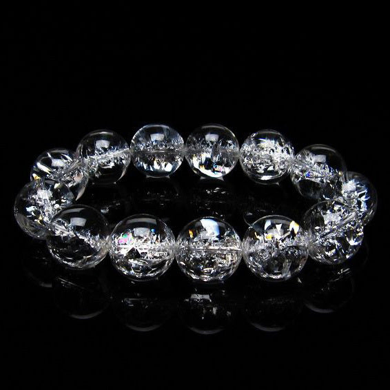 アイリスクォーツ 水晶 ブレスレット 18mm [送料無料] 一点物 111-20275