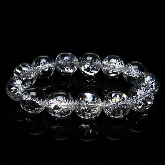 アイリスクォーツ 水晶 ブレスレット 18mm [送料無料] 一点物 111-20275