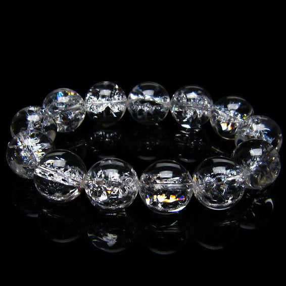 アイリスクォーツ 水晶 ブレスレット 18mm [送料無料] 一点物 111-20276