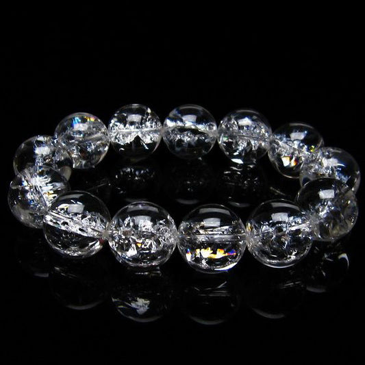 アイリスクォーツ 水晶 ブレスレット 18mm [送料無料] 一点物 111-20276