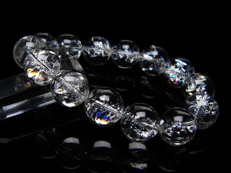 アイリスクォーツ 水晶 ブレスレット 16mm  一点物 111-20283