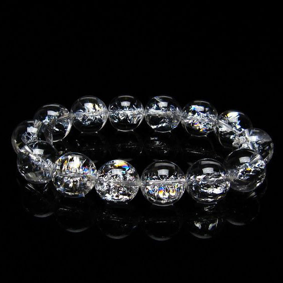アイリスクォーツ 水晶 ブレスレット 16mm [送料無料] 一点物 111-20283