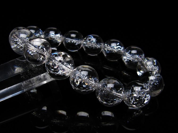 アイリスクォーツ ブレスレット 水晶 ブレス 14mm 一点物 メール便可 [M便 1/10] 111-20292