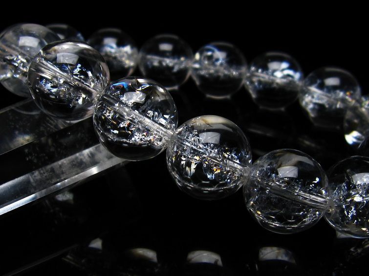 アイリスクォーツ ブレスレット 水晶 ブレス 14mm 一点物 メール便可 [M便 1/10] 111-20292
