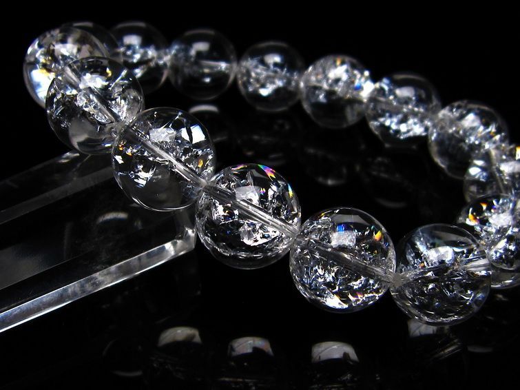 アイリスクォーツ ブレスレット 水晶 ブレス 14mm 一点物 メール便可 [M便 1/10] 111-20293