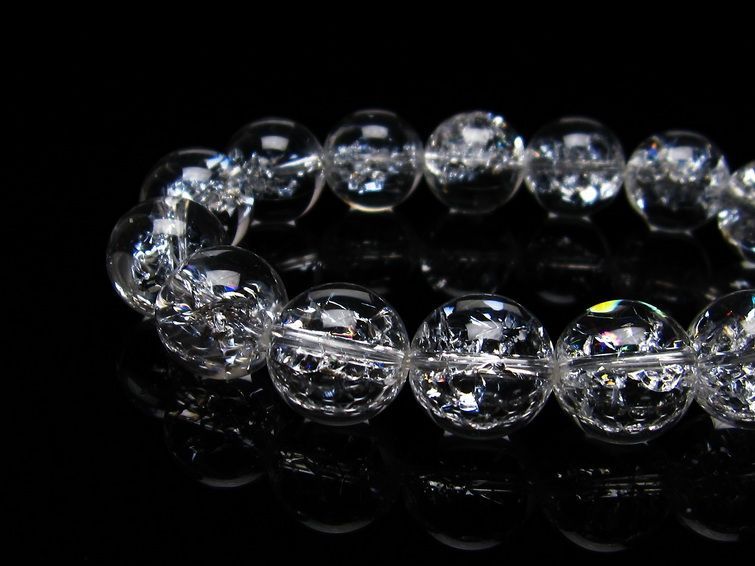 アイリスクォーツ ブレスレット 水晶 ブレス 14mm 一点物 メール便可 [M便 1/10] 111-20293