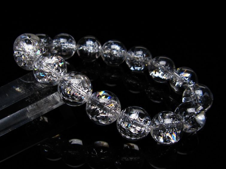 アイリスクォーツ ブレスレット 水晶 ブレス 14mm 一点物 メール便可 [M便 1/10] 111-20294
