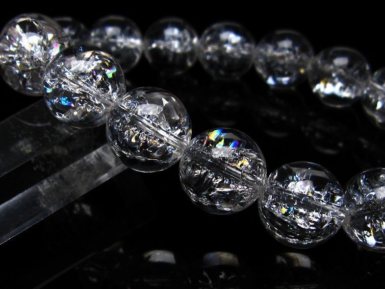 アイリスクォーツ ブレスレット 水晶 ブレス 14mm 一点物 メール便可 [M便 1/10] 111-20294
