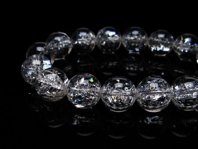 アイリスクォーツ ブレスレット 水晶 ブレス 14mm 一点物 メール便可 [M便 1/10] 111-20294