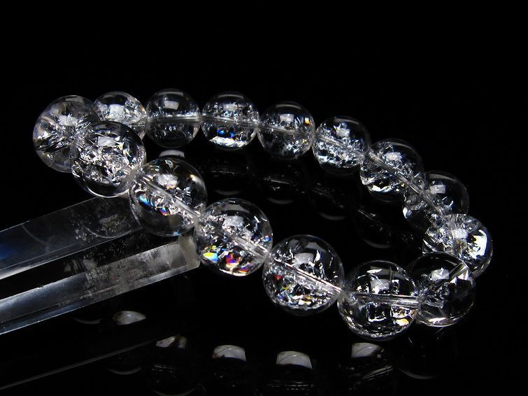 アイリスクォーツ ブレスレット 水晶 ブレス 14mm 一点物 メール便可 [M便 1/10] 111-20295