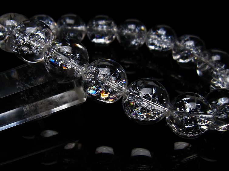 アイリスクォーツ ブレスレット 水晶 ブレス 14mm 一点物 メール便可 [M便 1/10] 111-20295