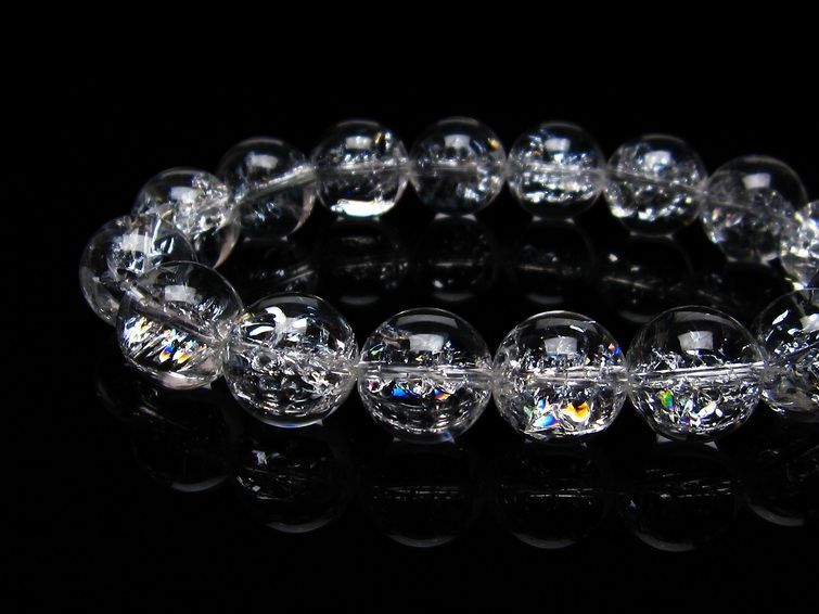 アイリスクォーツ ブレスレット 水晶 ブレス 14mm 一点物 メール便可 [M便 1/10] 111-20295