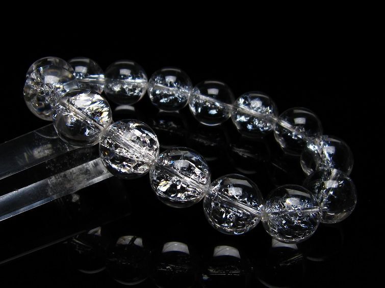 アイリスクォーツ ブレスレット 水晶 ブレス 14mm 一点物 メール便可 [M便 1/10] 111-20297