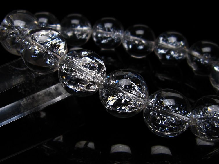 アイリスクォーツ ブレスレット 水晶 ブレス 14mm 一点物 メール便可 [M便 1/10] 111-20297